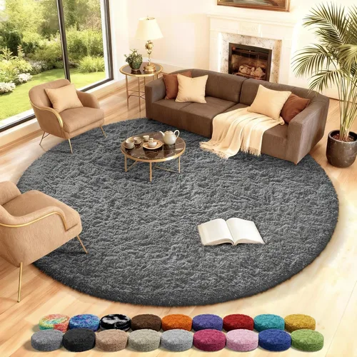 Vista 83 de Ophanie - Alfombras para sala de estar, antideslizante y suave, de felpa grandes y peludas para dormitorio, peludas para niños y niñas, decoración