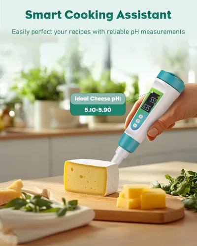 Vista 8 de Pawfly Medidor de pH digital para alimentos Probador de pH de alta precisión para masa madre y pan, medidor de pH de alimentos para fermentación