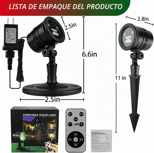 Vista 8 de Proyector de luces láser de Navidad para exteriores: impermeable al aire libre decoraciones de Navidad luz láser, luces de Navidad de proyección