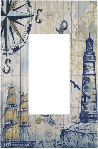 Vista 119 de Cubiertas de Enchufe Dúplex de 1 Gang con Hojas Florales de Eucalipto Azul en Acuarela, Placa Frontal Decorativa para Interruptor de Luz, Placa