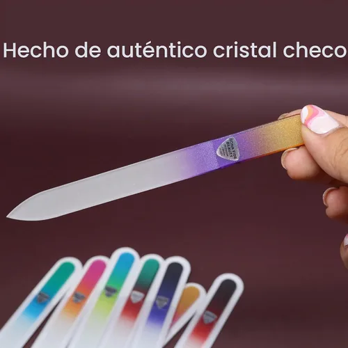 Vista 2 de Bona Fide Beauty Juego de limas de uñas de cristal checo de 8 piezas con fundas