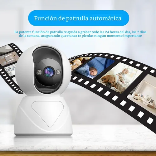 Vista 6 de Cámara de Seguridad Interior Panorámica/Inclinable de 3MP, WiFi 5G Cámaras Domésticas Giratorias 360° para Monitor de Bebé/Cámara de Mascotas