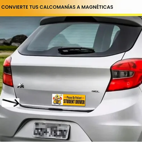 Vista 6 de 4 piezas, 12 x 4 pulgadas, imanes para parachoques, lámina de adhesivo magnético flexible con autoadhesivo, convierte cualquier calcomanía en un imán
