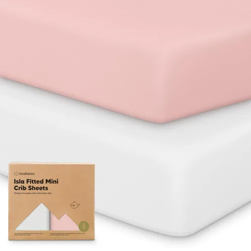 Vista 15 de Sábanas ajustadas para Pack and Play - Paquete de 2 sábanas mini para cuna para Pack N Play, colchón 38x26, ropa de cama suave y acogedora