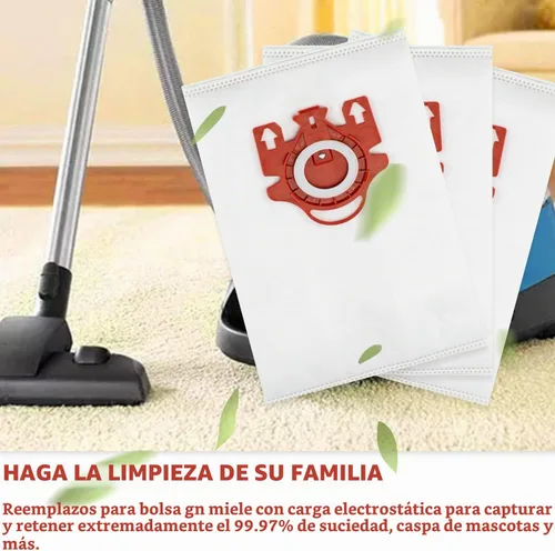 Vista 6 de Bolsas de polvo 3D Airclean de repuesto para aspiradora Miele FJM Compact