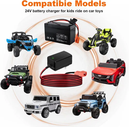 Vista 7 de Cargador de batería de 24 V para paseo en juguetes Cargador de batería de 24 voltios para paseo en coche juguete para ATV Mercedes Benz Truck Car