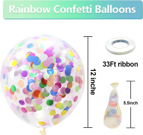 Vista 260 de Bezente Globos arcoíris de 18 pulgadas, paquete de 30 unidades, de látex 01-Assorted-G01