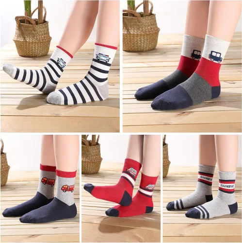 Vista 4 de SUNBVE Kids Boys Soft Fashion Cotton Dress Socks Gift