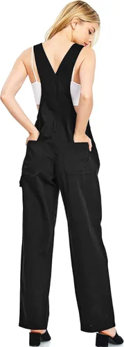 Vista 3 de Overoles holgados de sarga y mezclilla para mujer de talla grande