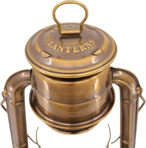 Vista 3 de Vermont Lanterns - Linterna de huracán de latón de 12.5" (latón antiguo)