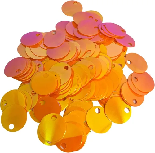 Vista 21 de Paillettes de lentejuelas redondas planas de 10/20/1.181 in, agujero de 0.157 in, mezcla de colores, lentejuelas acrílicas, 1,76 onzas (1.76 oz)