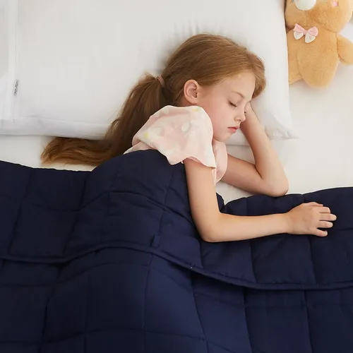 Vista 60 de L'AGRATY Manta con peso de 5 libras, para regazo, manta pequeña y portátil para adultos, refrescante, para viajar, relajarse y dormir, para todas