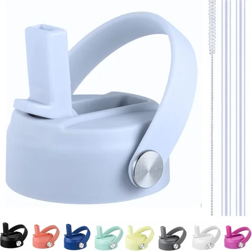 Vista 13 de Tapa de popote para boca ancha Hydro Flask, tapas con popote para Hydroflask de boca ancha de 12, 16, 18, 20, 32, 40 onzas, tapa de repuesto