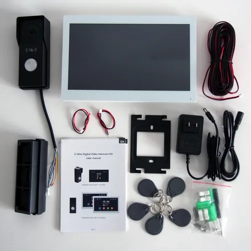 Vista 10 de Sistema de intercomunicación de timbre de video inteligente para el hogar con pantalla táctil grande de 10.1 pulgadas, cámara