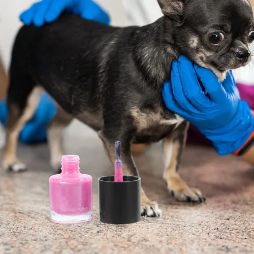 Vista 4 de Juego de 6 esmaltes de uñas para perros, secado rápido, juego de 6 esmaltes de uñas saludables a base de agua, kit de tinte para mascotas para todas