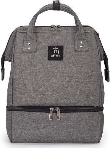 Vista 9 de Mochila para extractor de leche, bolsa enfriadora y resistente a la humedad, doble capa para madre, mochila de trabajo al aire libre con puerto