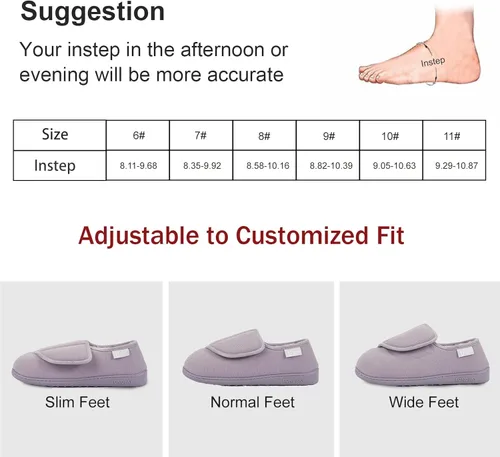 Vista 4 de LongBay Womens Furry Memory Foam Diabetic Slippers Comfy Cozy Arthritis Edema House Shoes