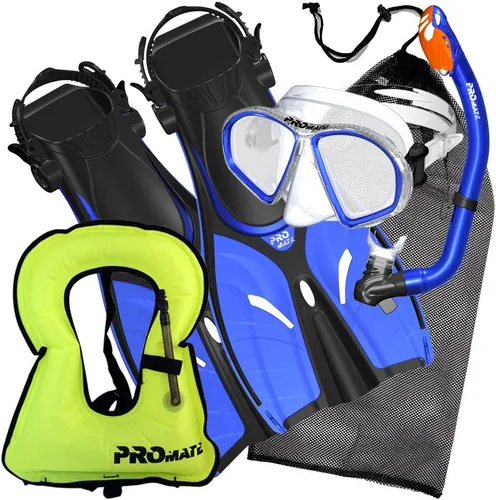 Vista 8 de Promate Youth Snorkel juego de antiparras y patas de rana