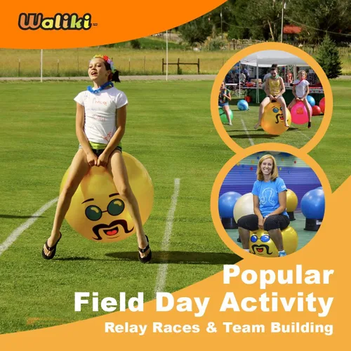 Vista 8 de Bola de saltar WALIKI para niños y adultos, bola de saltar de color desteñido, bola para saltar, para carreras de relevo en un día de campo