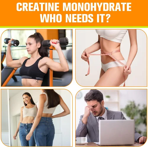 Vista 9 de Monohidrato de creatina, creatina líquida para masa muscular, fuerza, glúteos, glúteos y resistencia, creatina para mujeres y hombres con colágeno