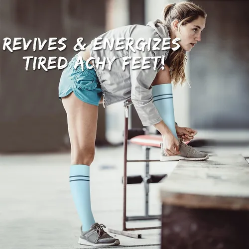 Vista 2 de Calcetines médicos de compresión de cobre para mujeres y hombres (6 pares), el mejor apoyo para correr, atletismo, enfermería, viajes