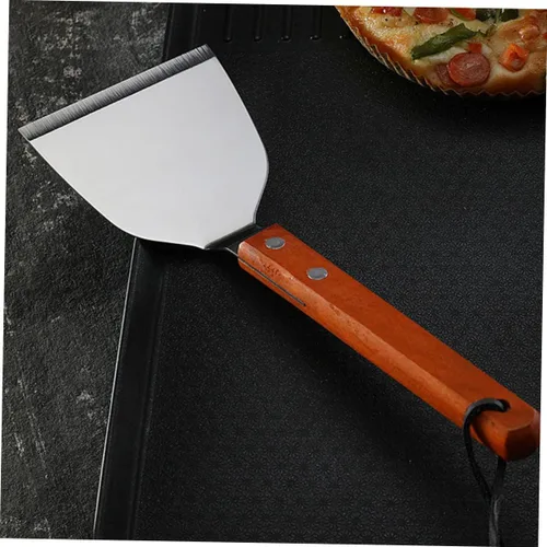 Vista 6 de Espátula de cocina para carne, mango de madera, herramienta de cocina fácil de colgar, espátula de mango de cocina para uso doméstico