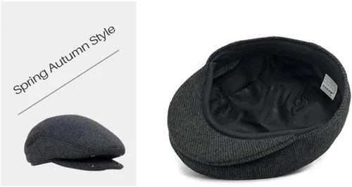 Vista 3 de Orejeras ajustables para hombre, para otoño e invierno, gorra de conducción, boina