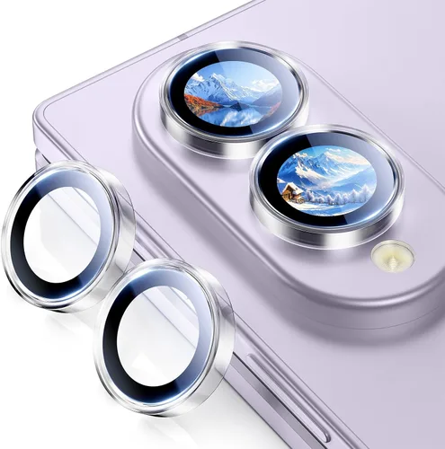 Vista 10 de Uyiton Para Samsung Galaxy Z Fold 8 Protector De Lente De Cámara - Negro Cubierta de pantalla trasera de cristal de zafiro de grado militar