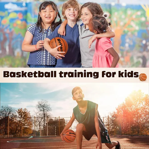 Vista 4 de Wettarn Rubber Training Basketball with Pump Street Ball Made for Teens Adults Indoor and Outdoor Game Gym Training Competition Basketball
