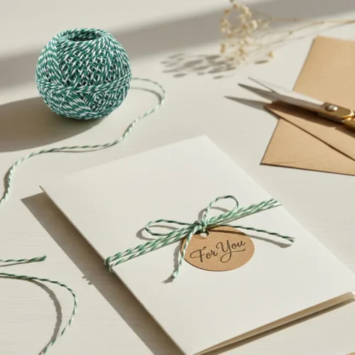 Vista 4 de Cuerda de algodón orgánico verde y blanco – 200 pies para envolver, hornear, carnicero, manualidades, proyectos de bricolaje, Pascua, Navidad