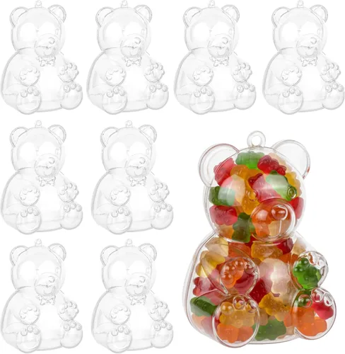 Vista 12 de Hammont Adornos Navideños Transparentes Rellenables – Caja de Regalo de Dulces Navideños Reutilizable en Forma de Alpaca para Decoración del Árbol