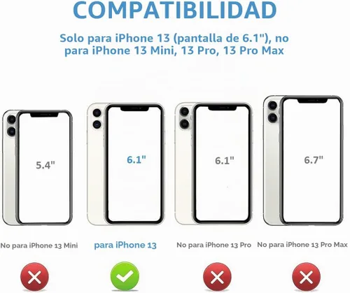 Vista 2 de ONETOP - Funda tipo cartera con tarjetero para iPhone 13, color negro Kickstand,ID/Cash Holder,Case Wallet with Card Slots,Double Magnetic