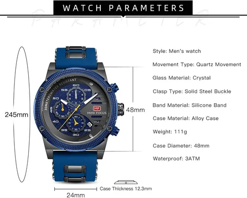 Vista 7 de AIMES Mens Watches for Men Casual Chronograph Waterproof Sport Military Watch Analog Quartz Movement Stylish Luxury Dress Wrist Watch Elegant Gift