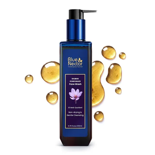 Vista 9 de Blue Nectar Kumkumadi - Jabón facial iluminador con azafrán para mujeres y hombres, limpiador facial antigranos sin sulfato