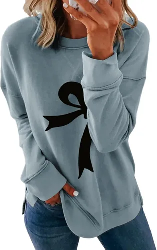 Vista 23 de Dokotoo Women's Casual Crew Neck Sweatshirt Loose Long Sleeve Pullover Tops Jade (Moonlight Jade)