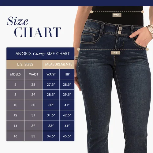 Vista 6 de Angels Forever Young Women's Curvy Bootcut Mid-Rise Jeans (Standard and Plus)
