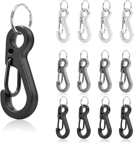 Vista 13 de Small Carabiner Clip Metal Spring Snap Hooks Mini Paracord Hanging Clips for Camera Strap, Flashlight, Key Chain