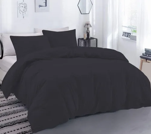 Vista 4 de Lujosa funda de edredón suave de 800 hilos, 100% algodón egipcio, tamaño matrimonial/queen (90 x 90 pulgadas), 1 funda de edredón con cierre