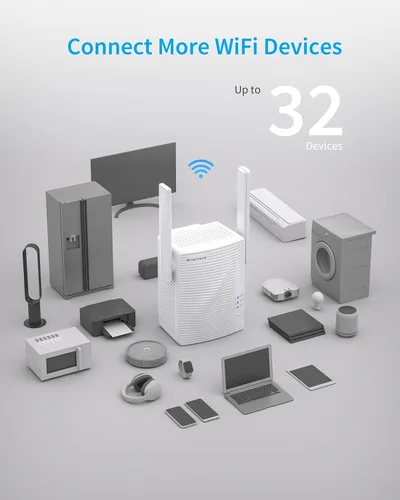 Vista 4 de BrosTrend Extensor WiFi AC1200 Amplificador WiFi y amplificador de señal, 1200 Mbps de doble banda WiFi Extensor de señal Amplificador de señal
