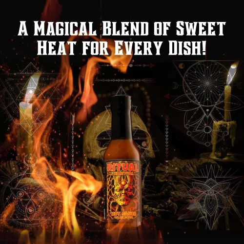 Vista 5 de Hellfire Hot Sauce Ritual Habitual - Salsa picante gourmet a base de frutas con sabores tropicales y curry, 5 onzas