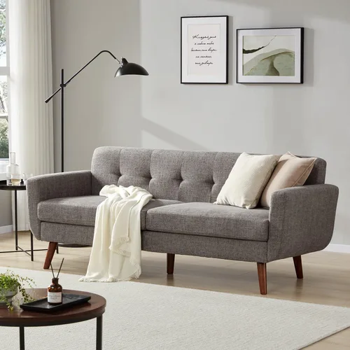 Vista 23 de Tbfit Sofá en Forma de L, Sofás Seccionales Modernos de Mediados de Siglo de 80" de Ancho, Sofás de 3 Plazas con Chaise Lounge Amplio, Sofá Beige