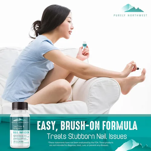 Vista 3 de Solución de uñas de hongos 100% natural extra fuerte para uñas de los pies y las uñas: renueva uñas gruesas, rotas y descoloridas hechas por Purely