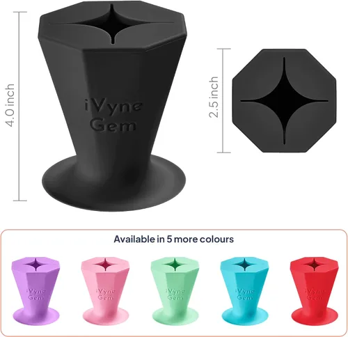 Vista 2 de iVyne Gem - Colector de desechos de vinilo con succión y soporte para herramientas de deshierbe para vinilo (negro)