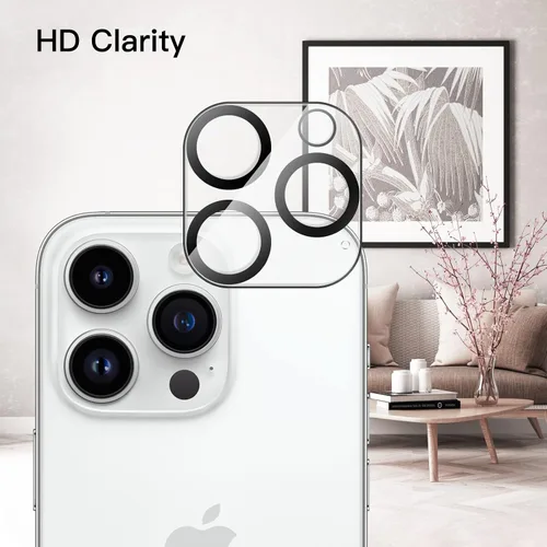 Vista 3 de JETech Protector de lente de cámara para iPhone 14 Pro de 6.1 pulgadas y iPhone 14 Pro Max de 6.7 pulgadas, vidrio templado 9H, antiarañazos