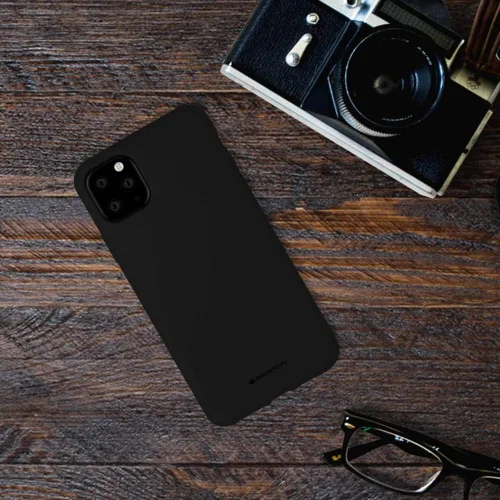 Vista 7 de GOOSPERY Funda de silicona líquida para Apple iPhone 11 Pro Max (6.5 pulgadas) Jelly Rubber Bumper Case con forro de microfibra suave (negro)