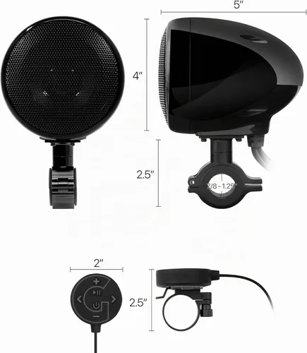 Vista 8 de GoHawk Altavoces Bluetooth para motocicleta, radio impermeable para AN4 Negro