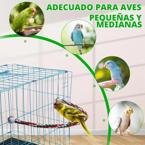 Vista 5 de Novabright - Juego de 6 perchas de cuerda para pájaros de 24.5 pulgadas