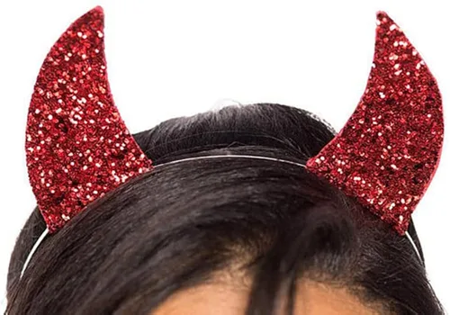 Vista 2 de Glitter Devil Horns Headband Women's Devil Costume Accessory