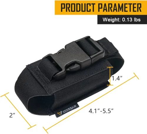 Vista 6 de IDOGEAR Soporte de linterna táctica Molle flashbang bolsa revista bolsa multiusos herramienta bolsa para chaleco resistente cinturón mochila