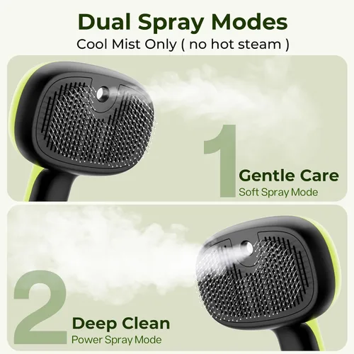 Vista 14 de Pecute Self-Cleaning Steam Dog Cat Brush & Leave-in Conditioner, Cool Mist